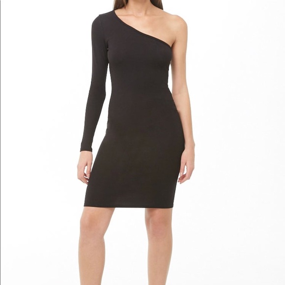 Forever 21 Dresses & Skirts - 5/25$ 🌟 One Shoulder Long Sleeve Dress▪️◾️